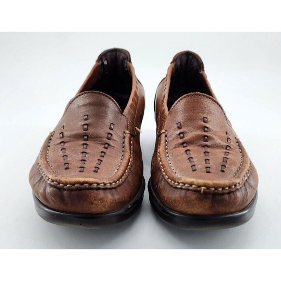 SAS Women's Weave Slip On Loafer Tripad Comfort Shoes Brown Leather Size 7.5W - Picture 3 of 12